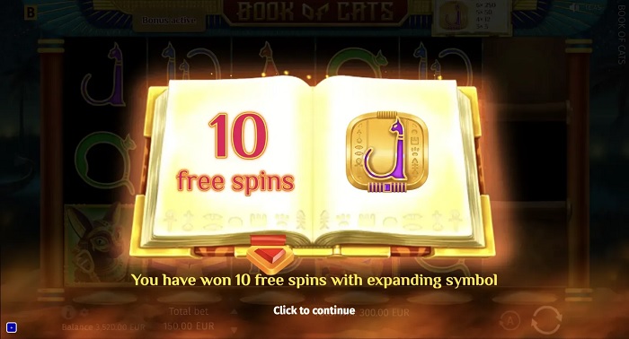 Book of Cats free spins by Hugewin.