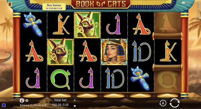 Book of cats slot machine by Hugewin.