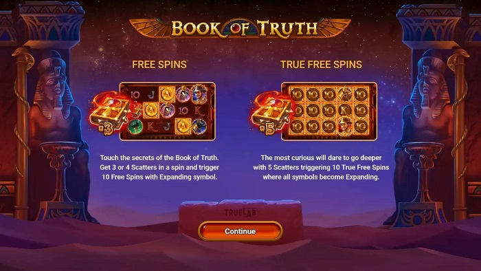 Start Screen. Book of Truth slot by Hugewin.