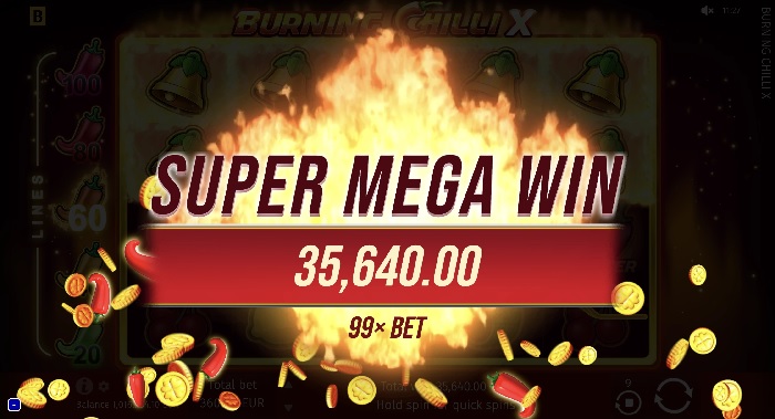 Burning Chilli X Super mega win by Hugewin.