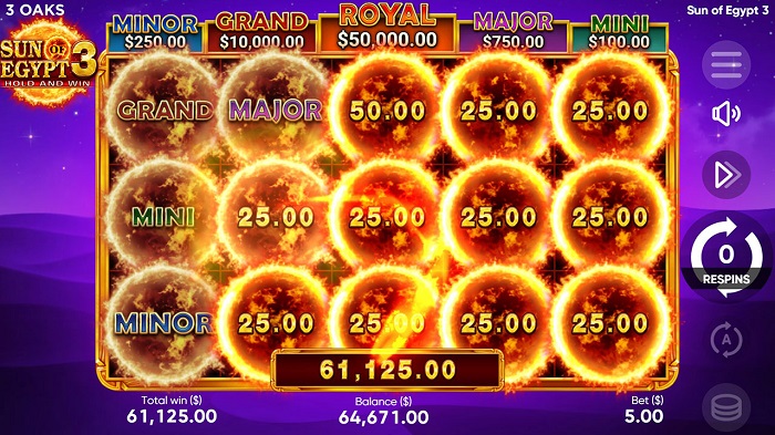Sun of Egypt 3 slot machine win from Hugewin.