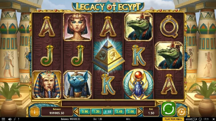 Legacy of Egypt slot machine pyramid symbol from Hugewin.